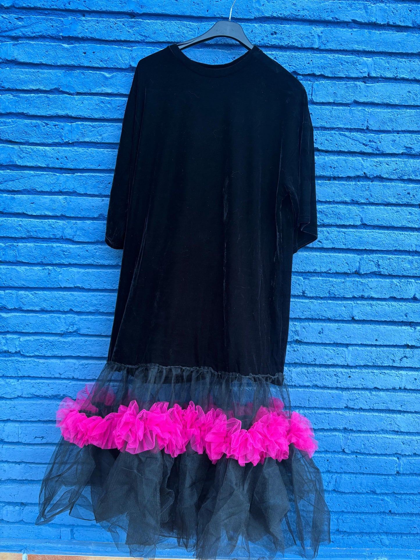 VESTIDO TERCIOPELO TUL FLORES