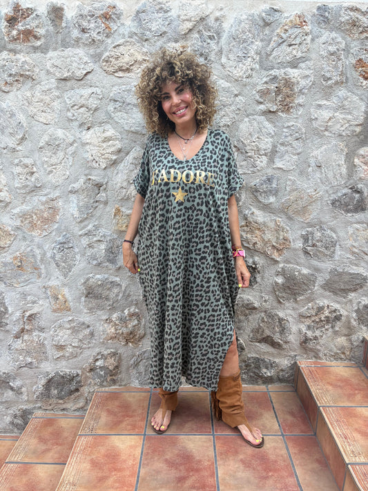 VESTIDO ANIMAL EFECTO DORADO