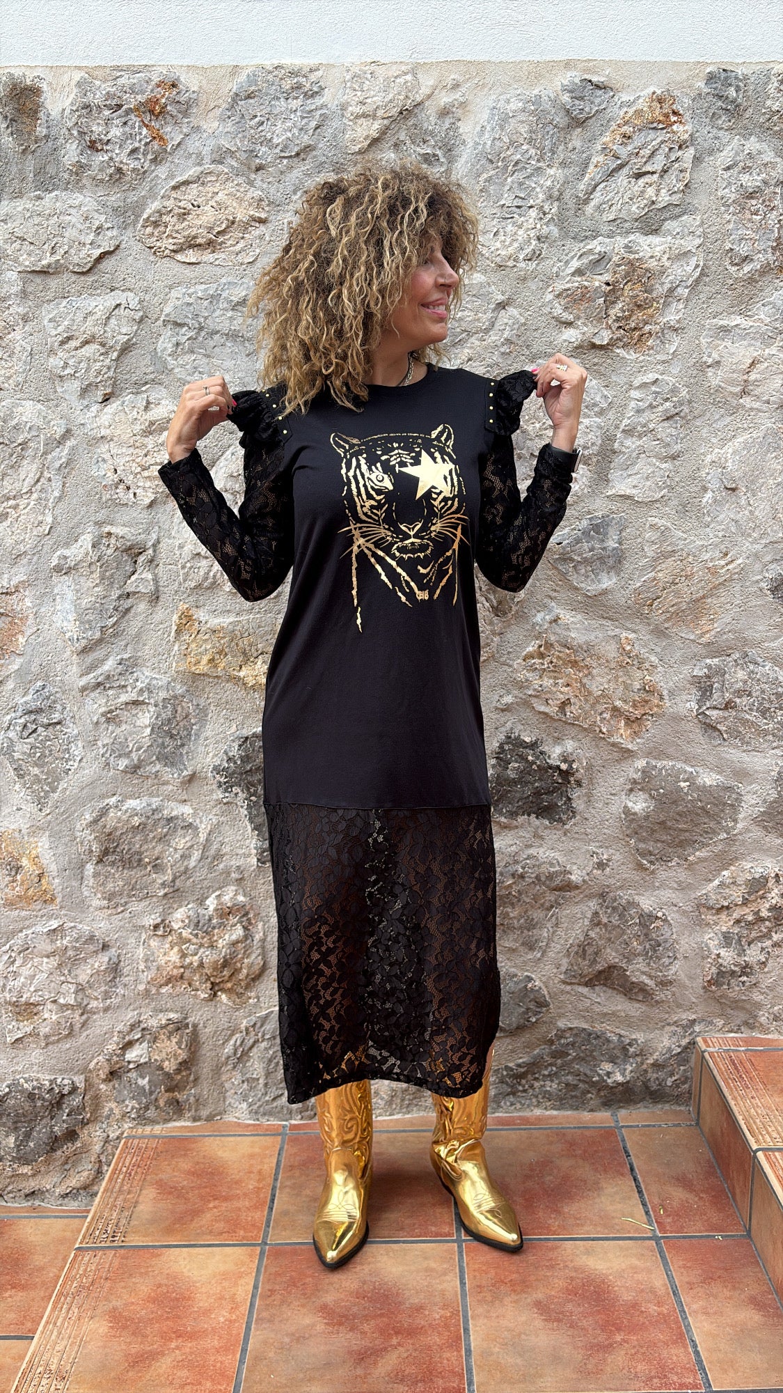 VESTIDO ENCAJE TIGRE CHILL BUY