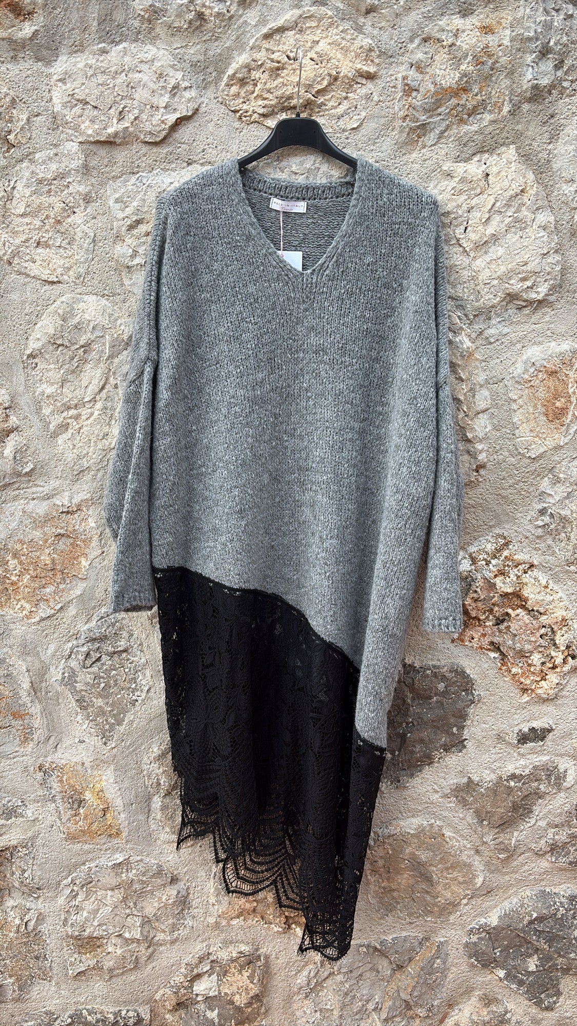 VESTIDO COMBINADO CON ENCAJE