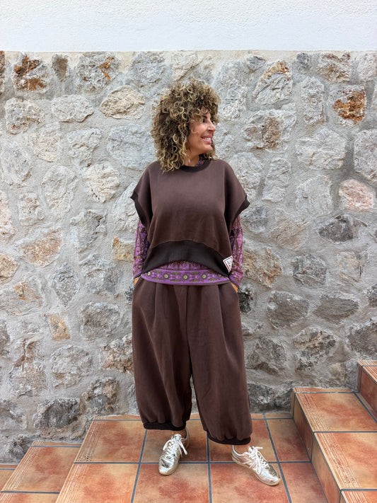 CHALECO CHANDAL OVERSIZE MARRÓN