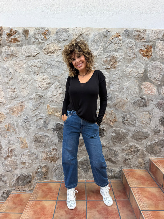 PANTALÓN AZUL CON CORAZONES