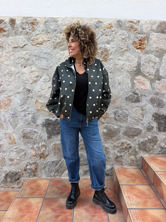 CHAQUETA BOMBER DE LUNARES