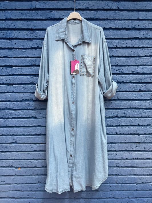 CAMISA VESTIDO BOLSILLO BRILLANTES