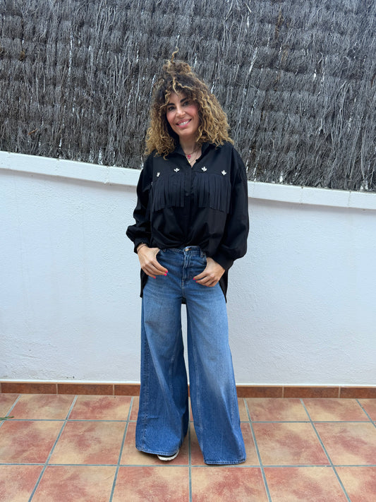 CAMISA DE FLECOS Y BRILLANTES
