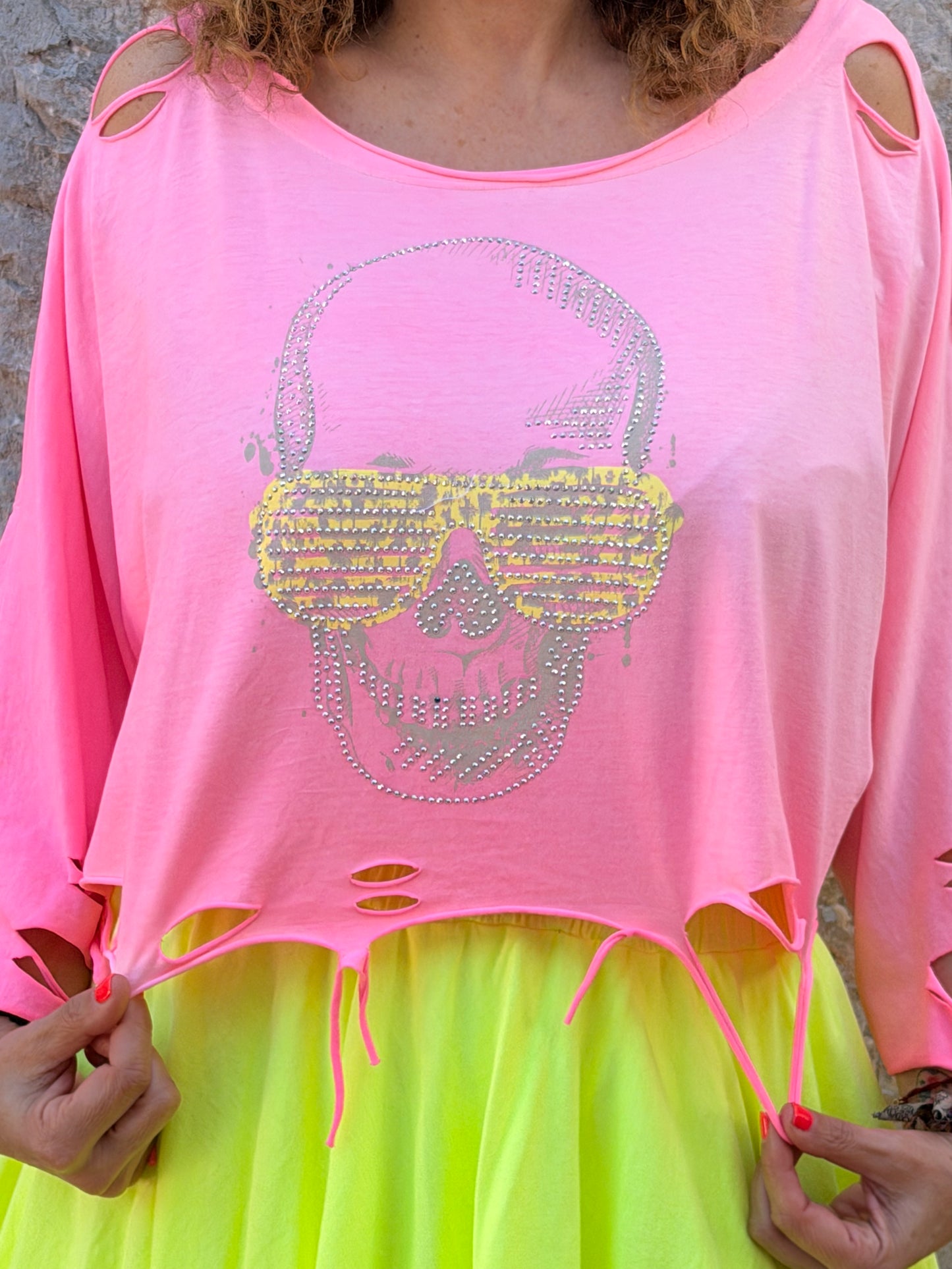 CAMISETA CALAVERA BRILLANTE