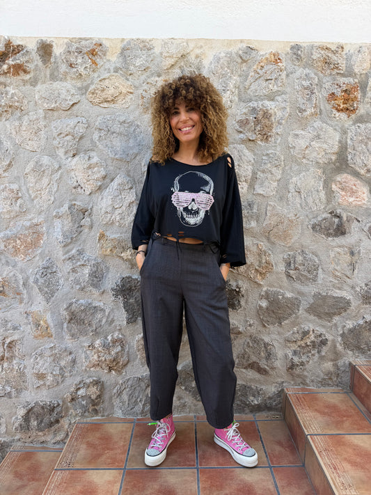 CAMISETA CALAVERA BRILLANTE