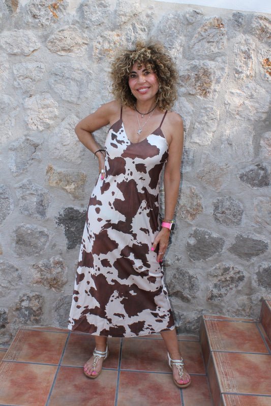 VESTIDO CON ESTAMPADO DE VACA