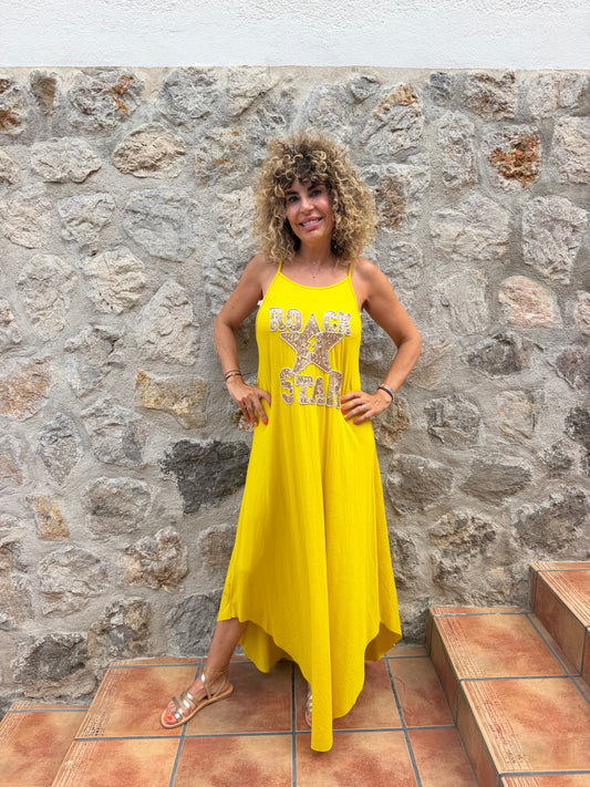 VESTIDO CON ESTAMPADO DE LENTEJUELAS
