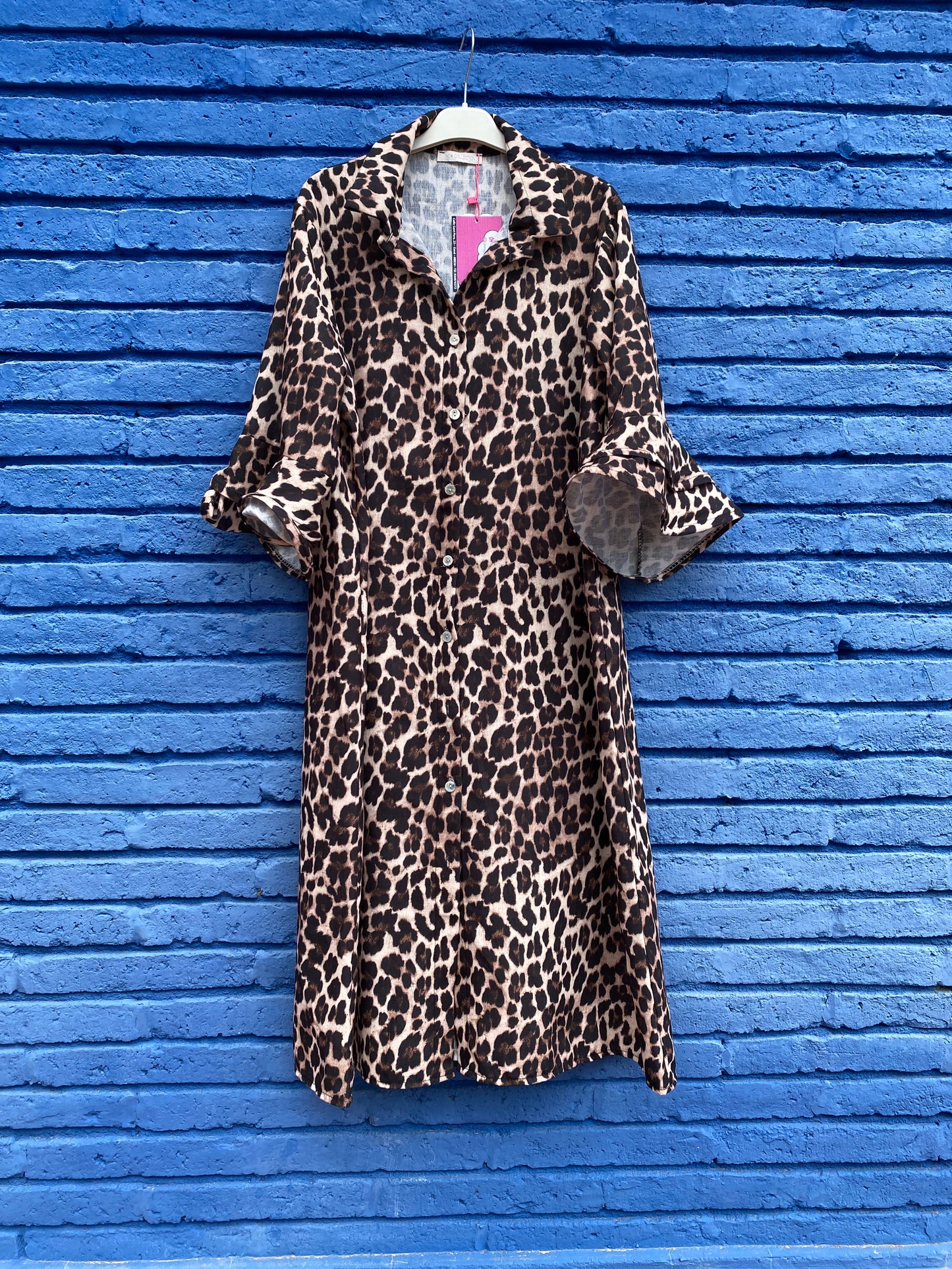 VESTIDO ANIMAL PRINT MANGAS VOLUMINOSAS