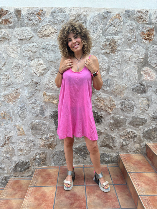 VESTIDO PLAYERO FUCSIA