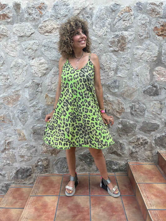 VESTIDO ANIMAL PRINT VERDE