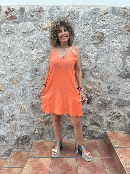 VESTIDO PLAYERO NARANJA
